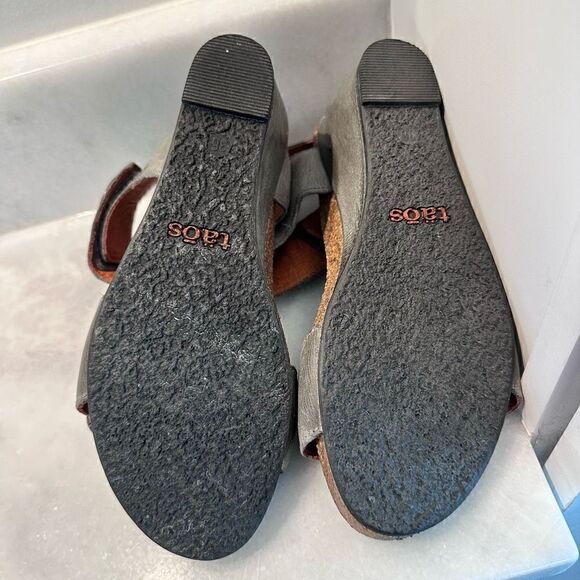 Taos Carousel 3209 Gray Leather Wedge Sandals Ankle Strap Size EU 36 / 6-6.5 US - Picture 5 of 5